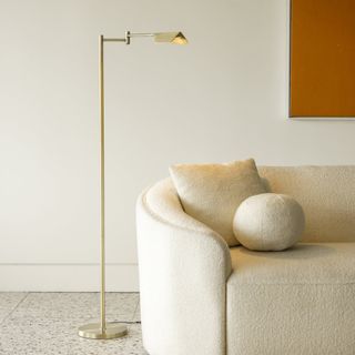 Leaf 53 in. Industrial 1-Light 3-Way Dimming LED Task Floor Lamp with Metal Empire Shade