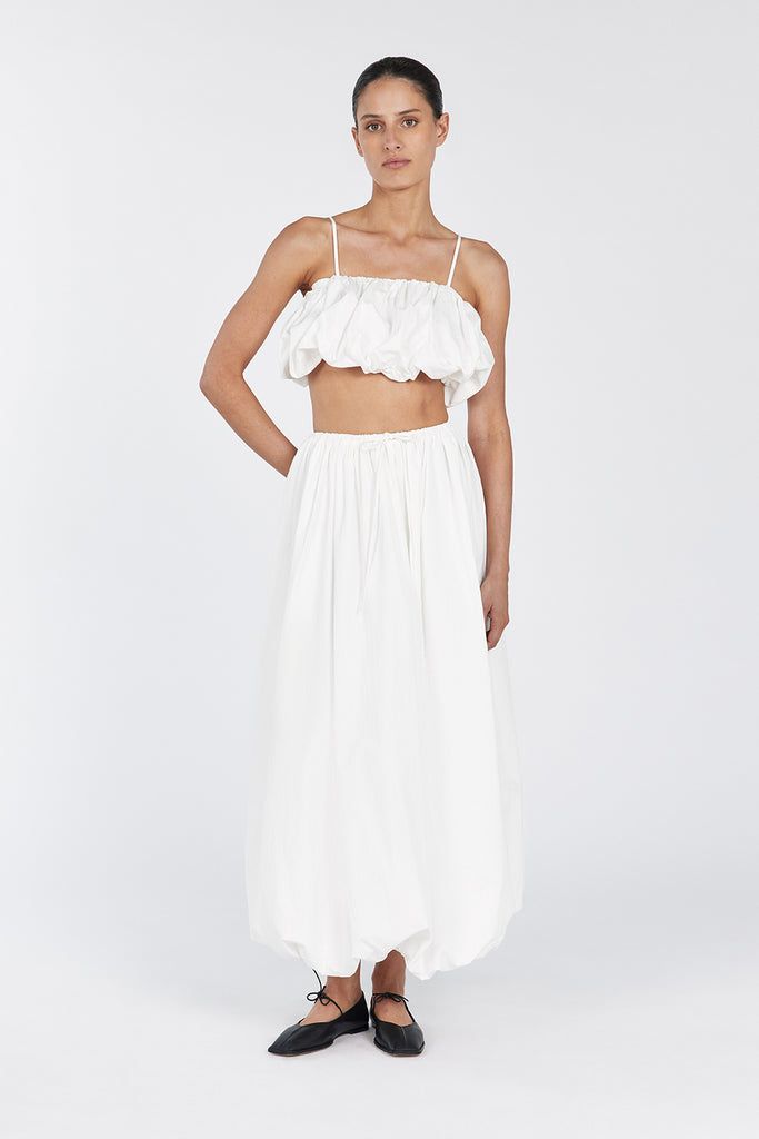Monty White Bubble Midi Skirt