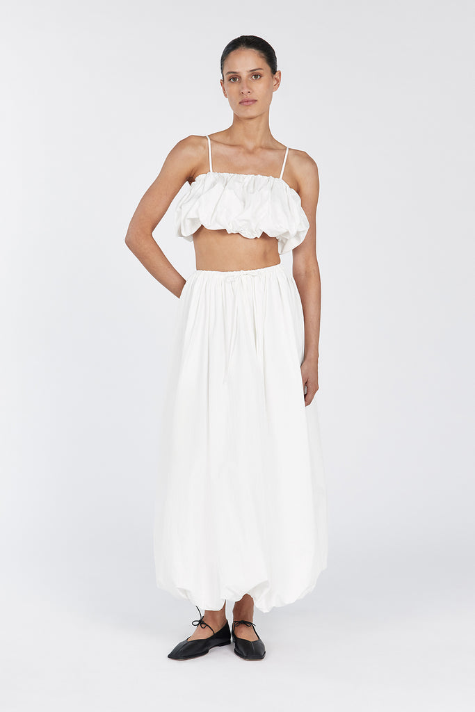 Monty White Bubble Midi Skirt