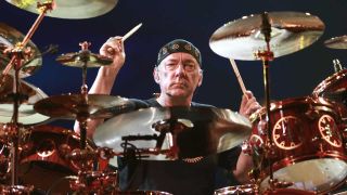 Neil Peart onstage in 2012