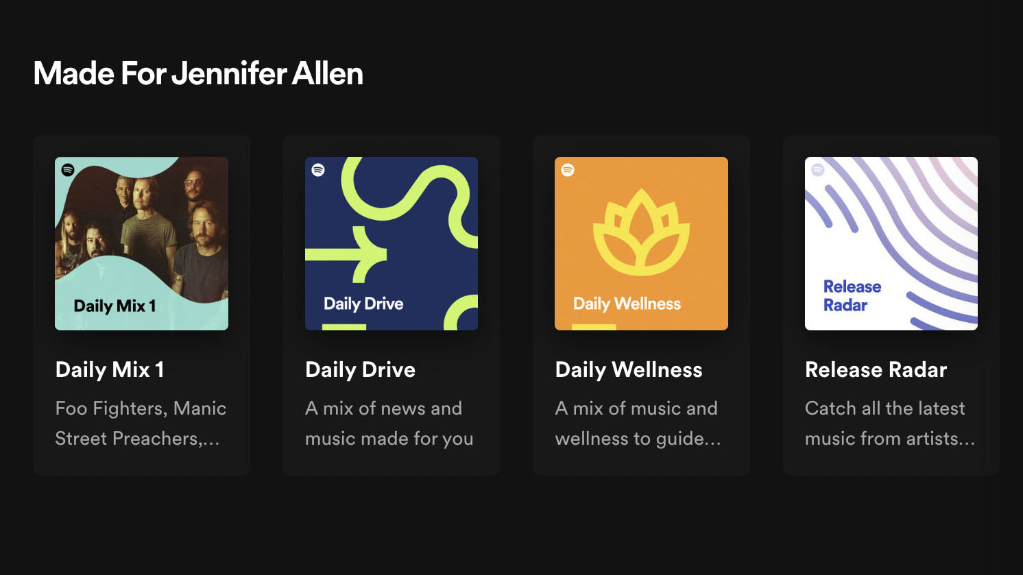 Spotify app Daily Mix