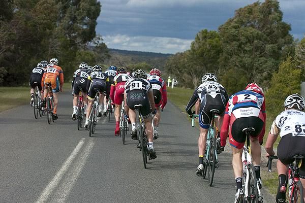 The strong winds forced riders into echelons during the race.