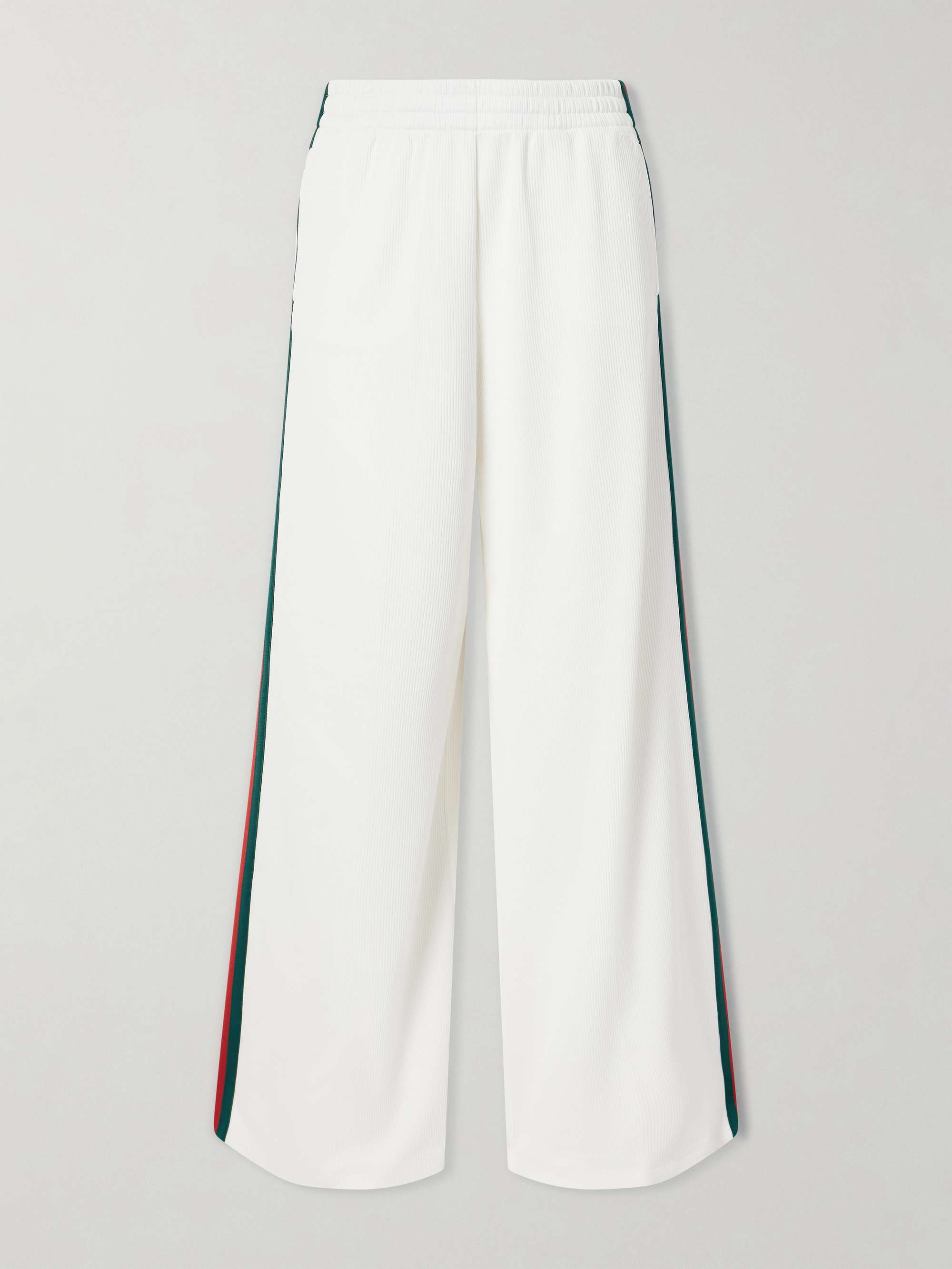 Striped Ribbed-Jersey Wide-Leg Pants