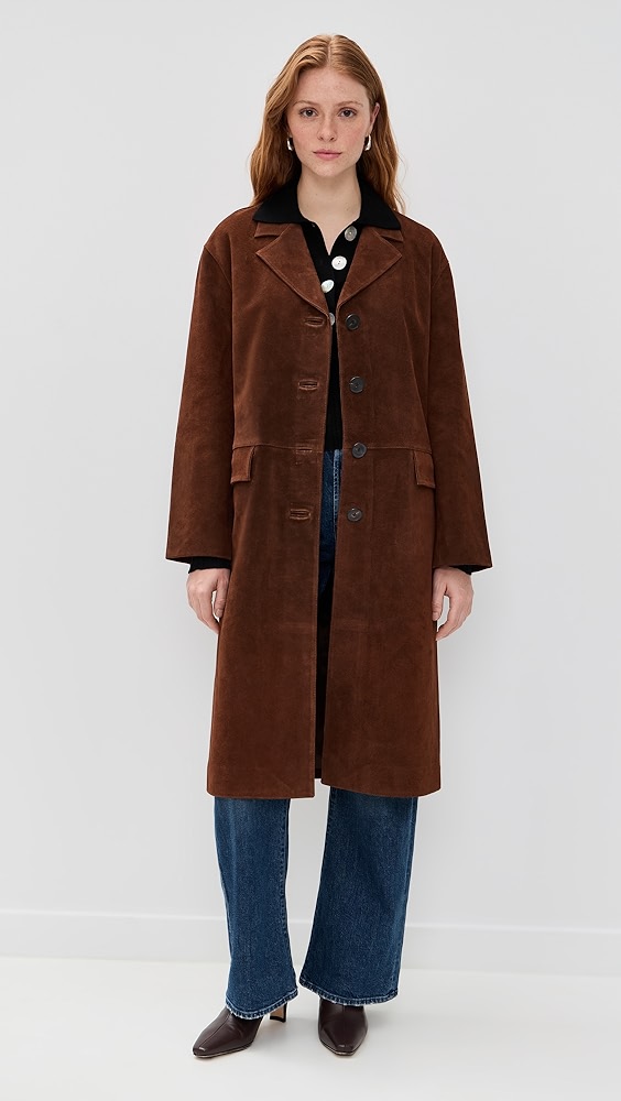 Madewell Single Breasted Topcoat in Suede