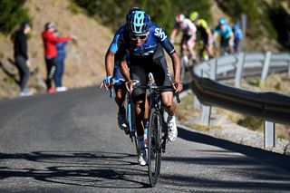 Egan Bernal attacks near the end of stage 3 at Volta a Catalunya