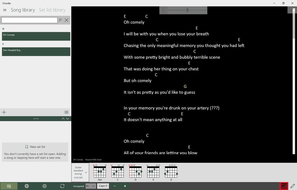 Chordle for Windows 10 is a great songbook app for guitarists | Windows