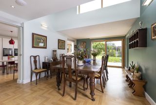 dining room in a modern eco self build home in Wales