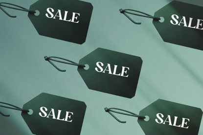 Green tags that say "sale"