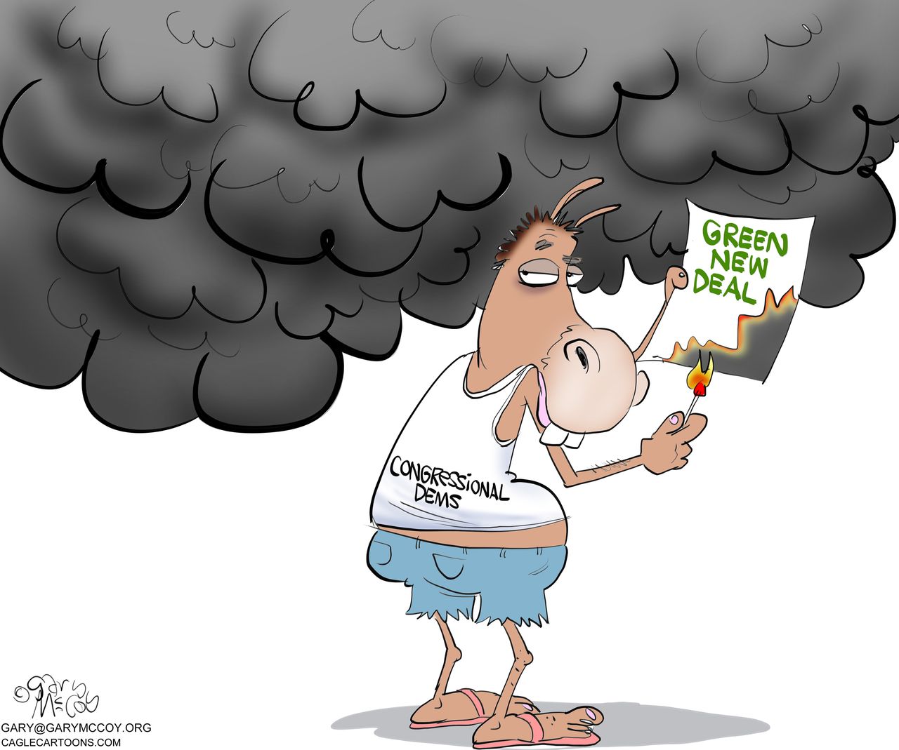 Political cartoon U.S. democrats green new deal