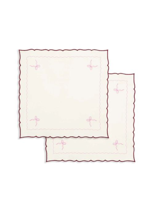 Embroidered Bow Napkins, Set of 2 