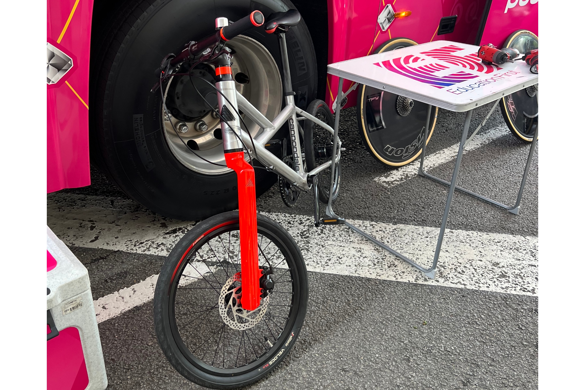 The Pit Bike of EF Education Oatly