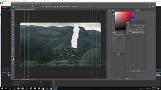 Image of hillside being edited in After Effects