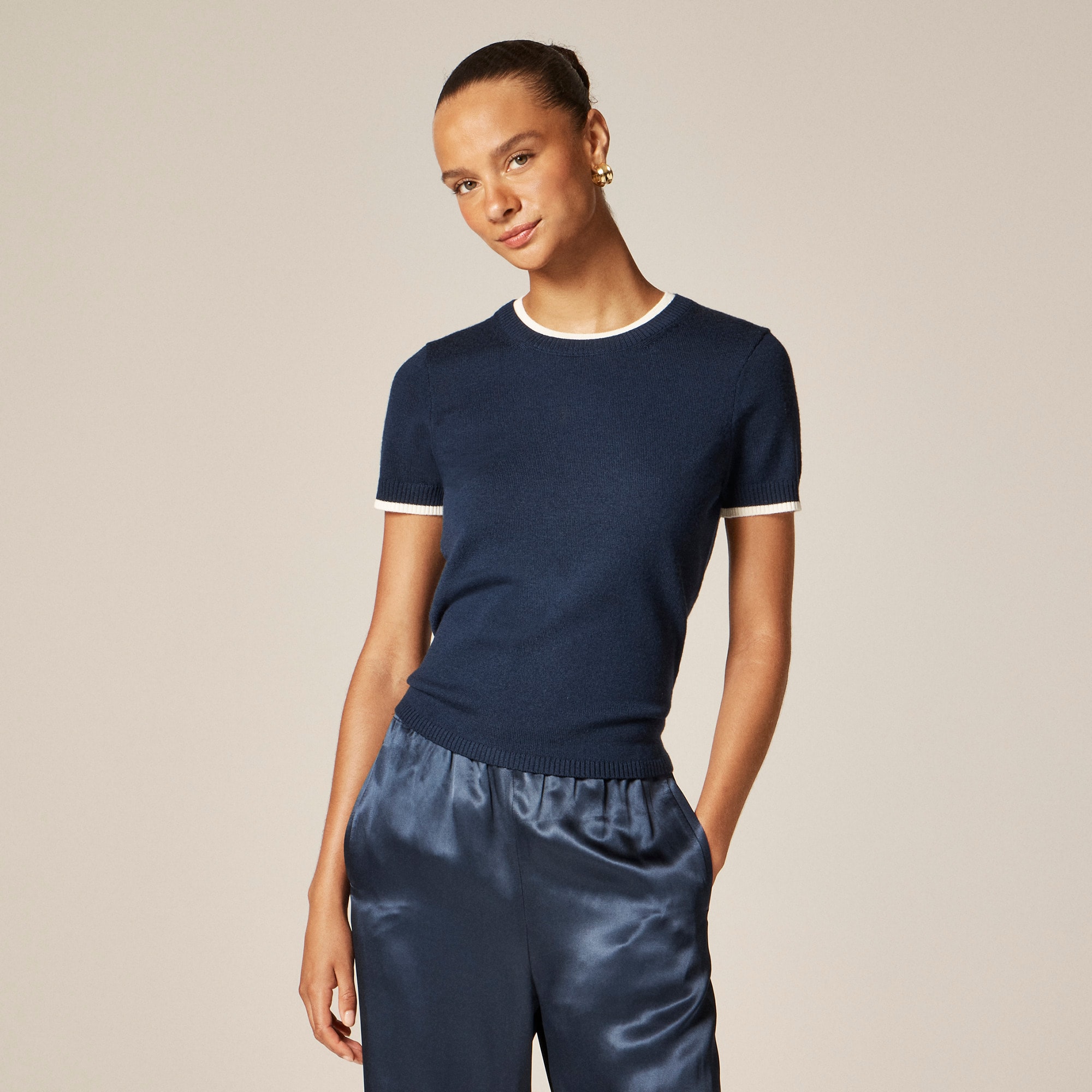 Carolyn Layered Sweater-Tee in Merino Wool
