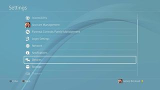 PS4 Device Settings