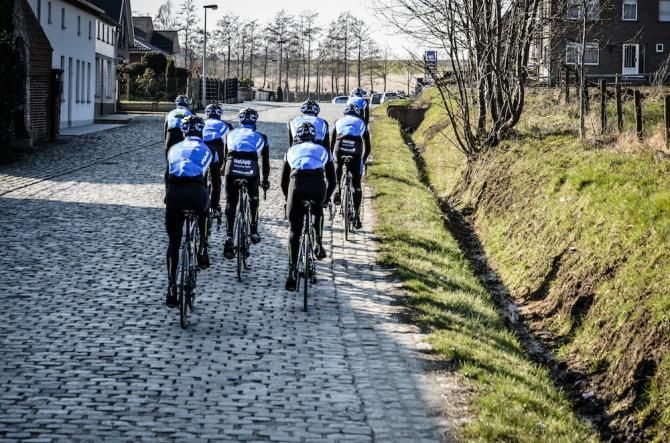 Team NetApp-Endura on the cobbles