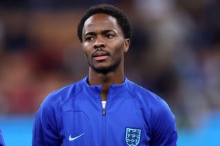 Raheem Sterling of England looks on during the Uefa Nations League Group 3 football match between Italy and England at San Siro on September 23, 2022 in Milan, Italy.