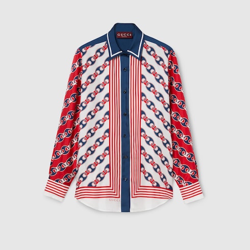 Silk Twill Printed Shirt