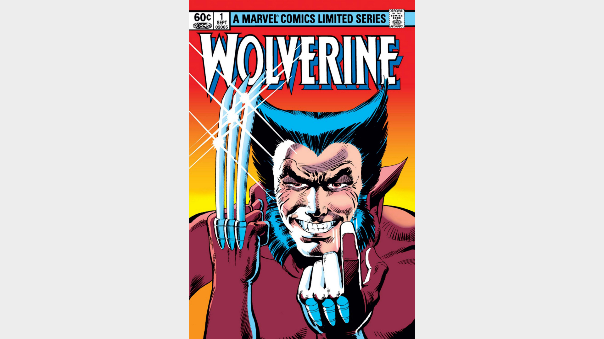 Wolverine brandishing his claws while gesturing forward with his finger in a summoning motion