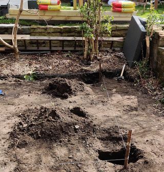 digging holes for decking