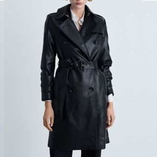 Mango leather coat