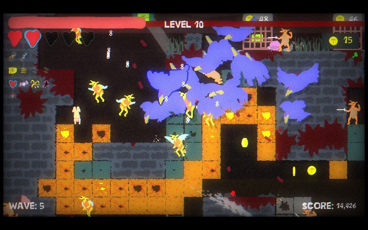 A flock of birds attack a dungeon crawler