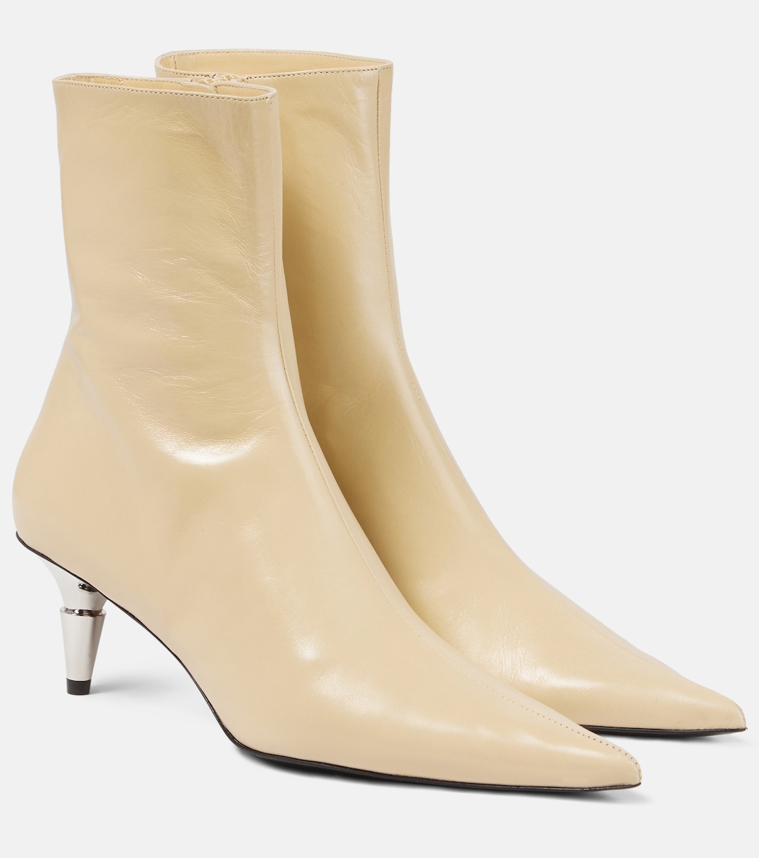 Spike Leather Ankle Boots