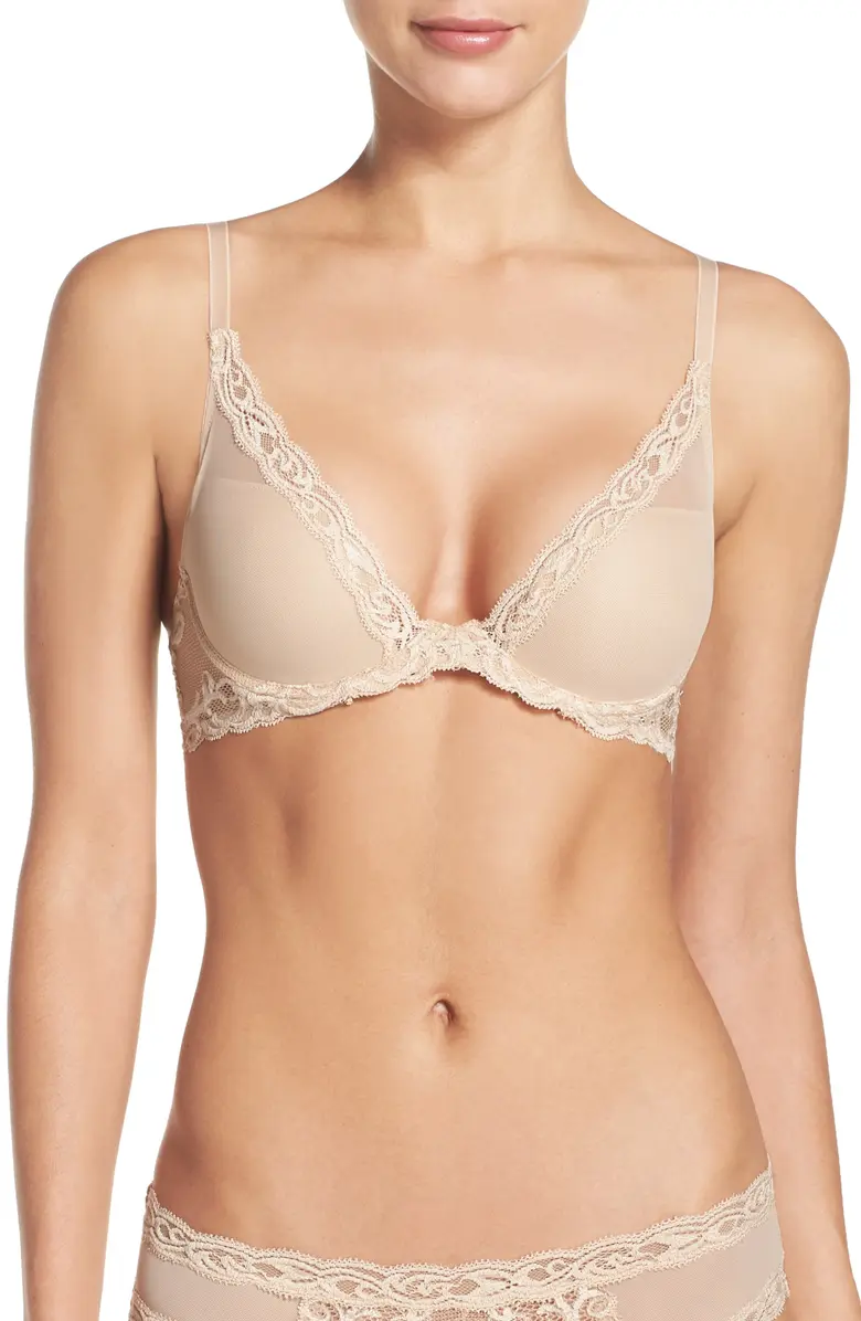 Natori, Feathers Plunge T-Shirt Basics Bra (Was $68)