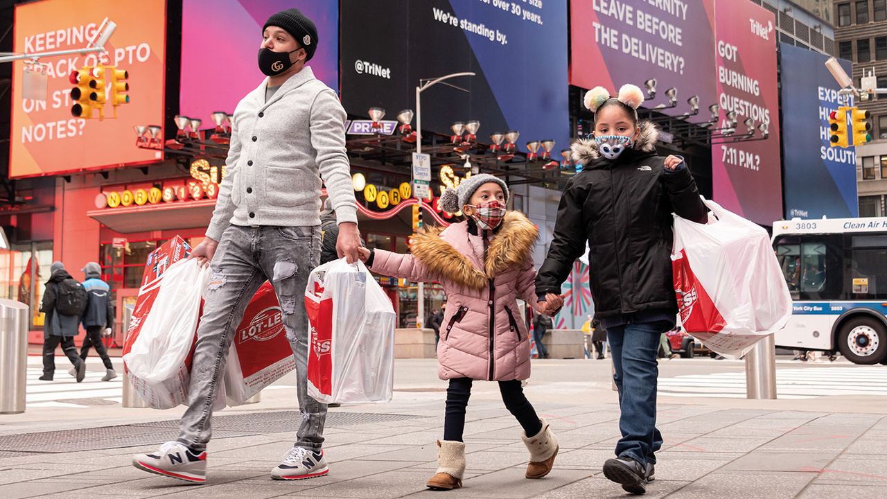 People in Times Square, New York