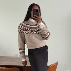 Marilyn NK in a fair isle sweater