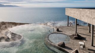 GeoSea in Húsavík, north Iceland, overlooks Skjálfandi Bay