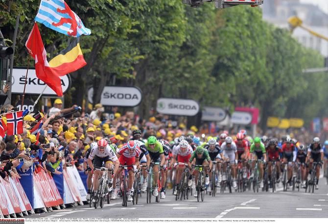 Andre Greipel charges toward the line