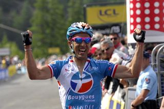Nicolas Vogondy (Bbox Bouygues Telecom) celebrates a stage win in the Critérium du Dauphiné