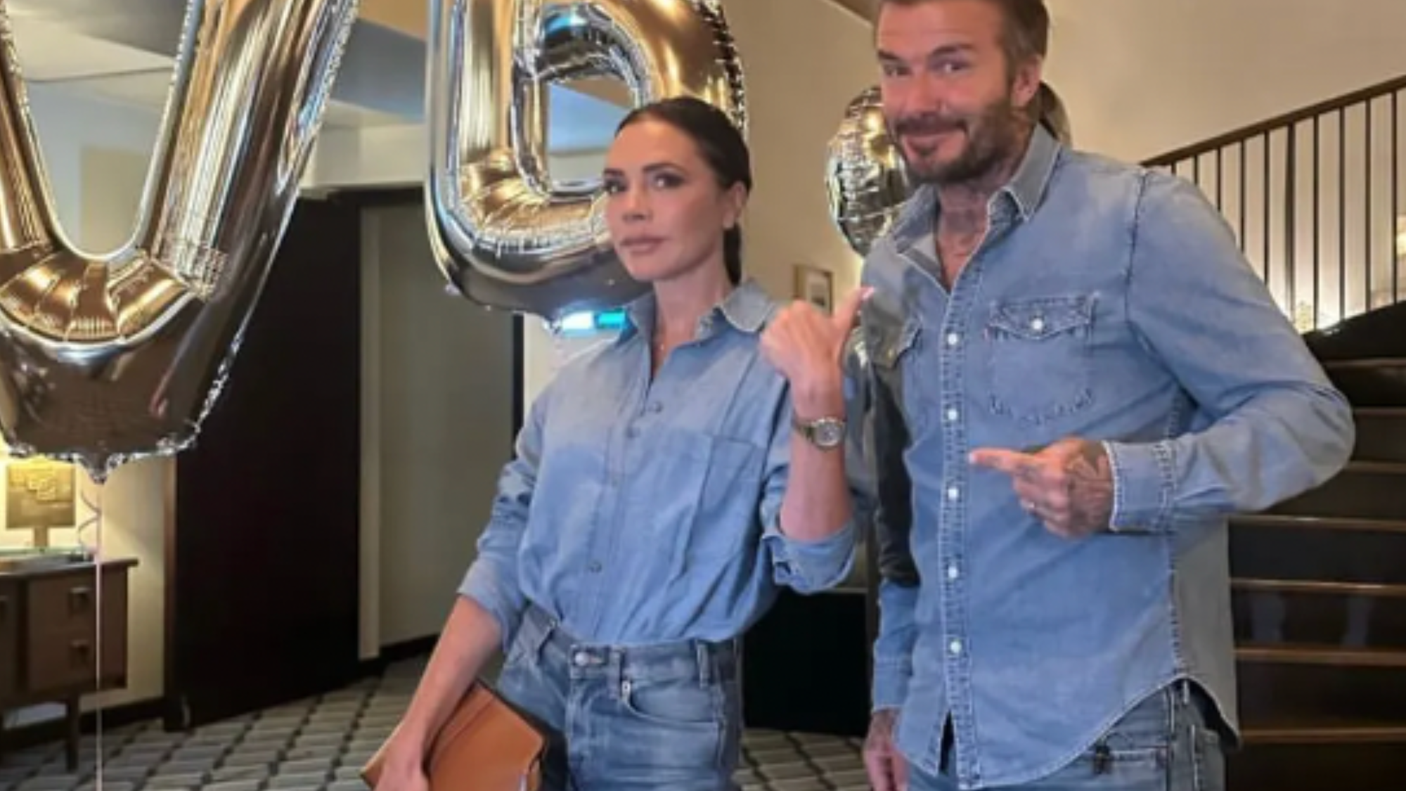 Victoria and David Beckham Just Wore Matching Double Denim 'Fits