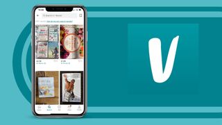 Selling books online - Vinted logo and screenshot