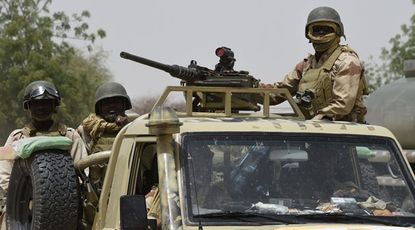 Soldiers on patrol in north-eastern Nigeria