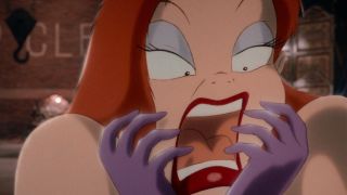 Jessica Rabbit screams in fear in Who Framed Roger Rabbit.