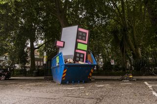 Richard Woods’ ‘Upgrade’ installed at Skip Gallery in Hoxton Square