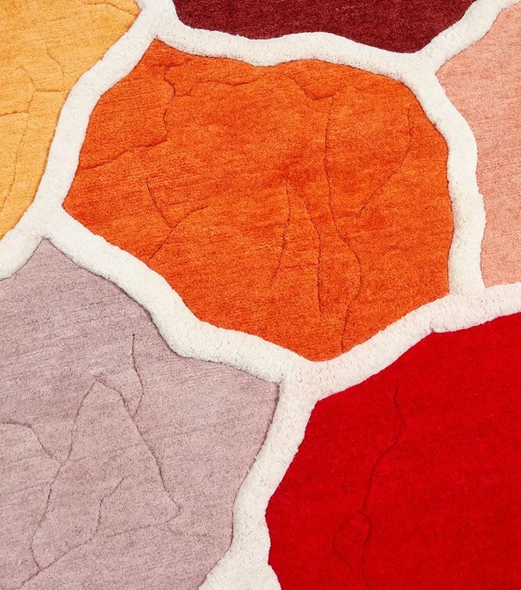 Detail of a colorful rug.