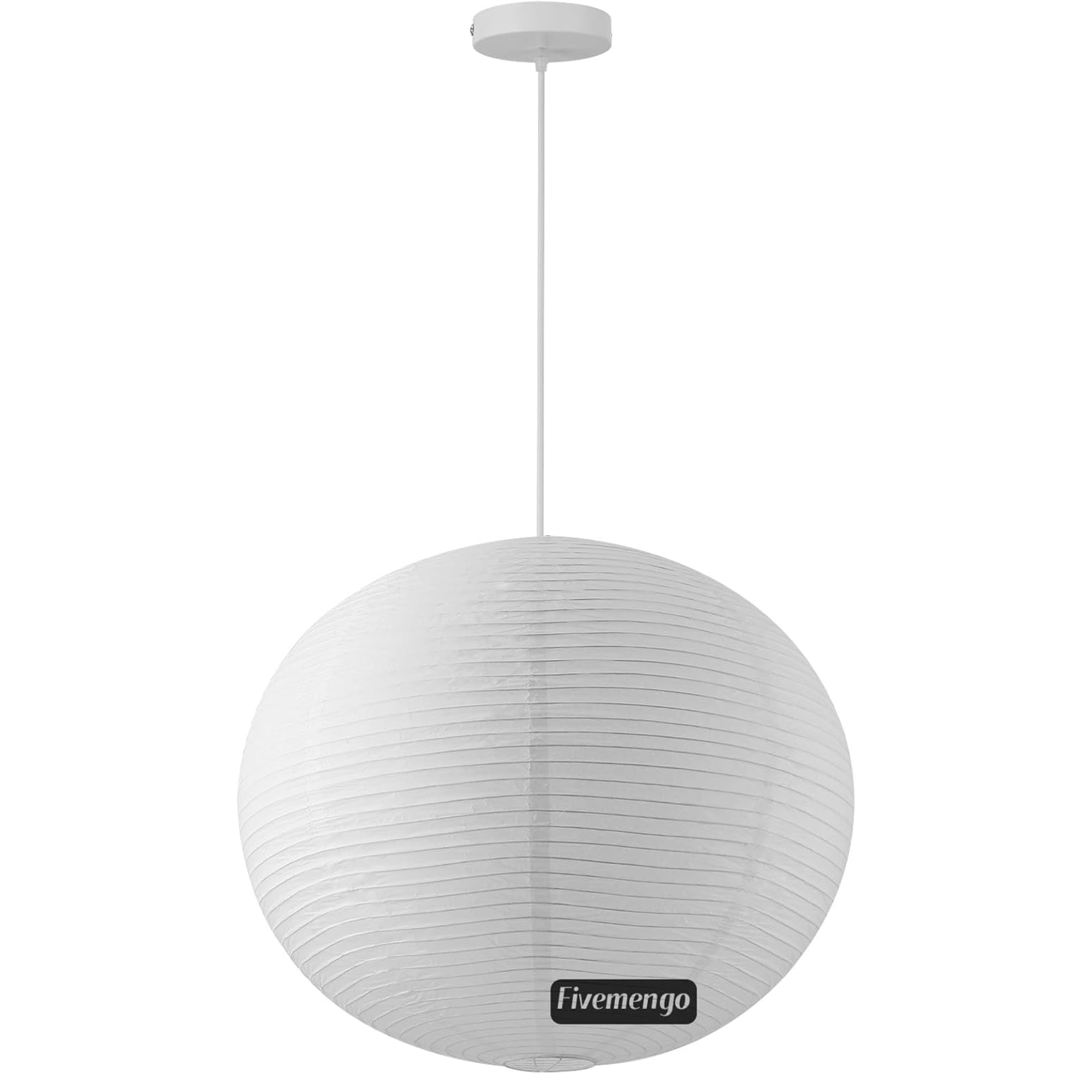 hanging paper light with a spherical shape