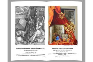 Sylvie Donmoyer crafted the image "Still Life With Magic Square" (right), which is being featured in the poster for the Durer Mathematical Conference along with Melancolia I, by Albrecht Dürer (left).