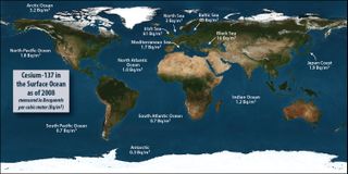 The background level of radiation in oceans and seas varies around the globe.