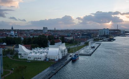 View from above of the Utzon Center in Aalborg