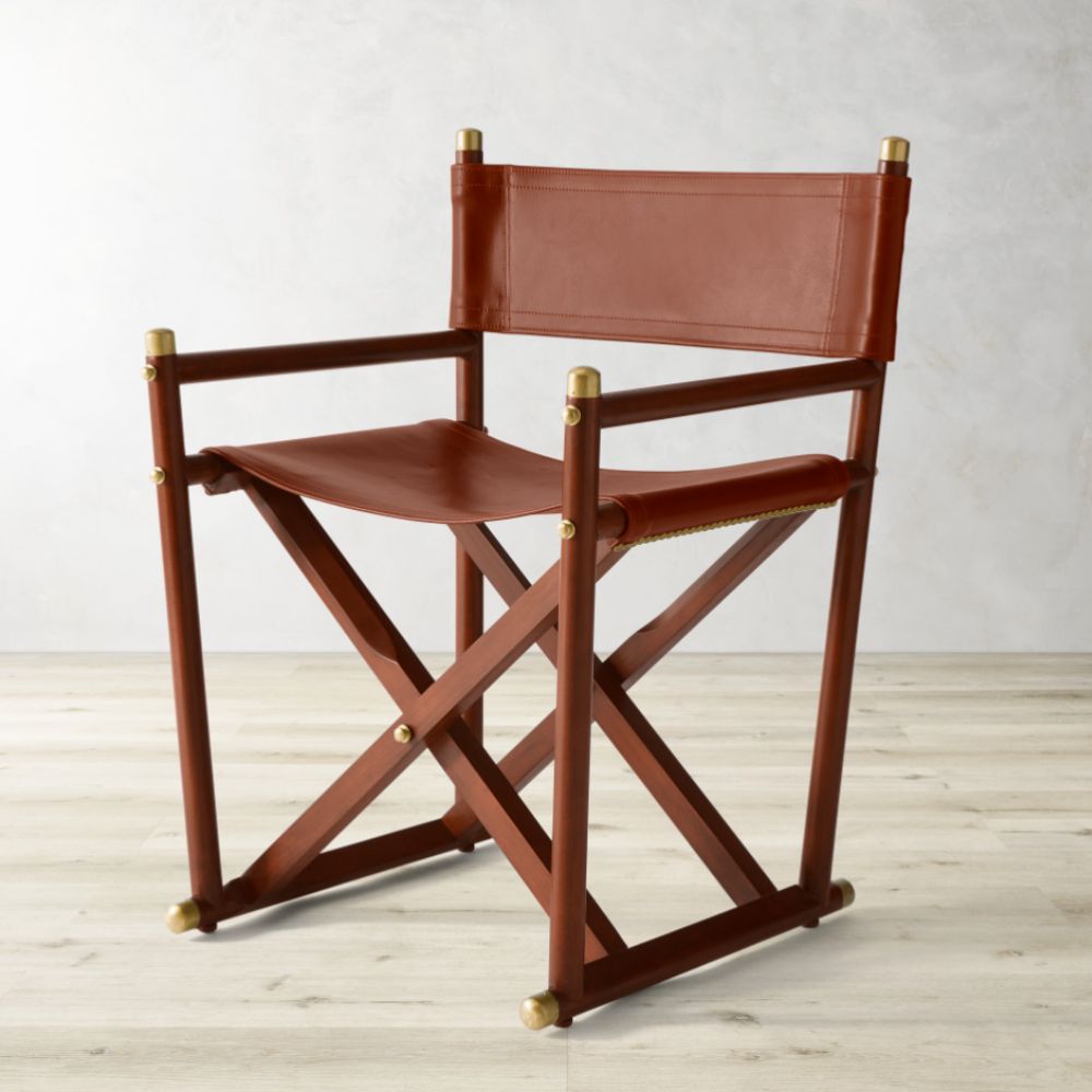 Tan leather director's chair