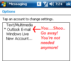 delete email on phone but not outlook