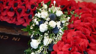 The wedding bouquet of Princess Eugenie is laid on the Grave of the Unknown Warrior