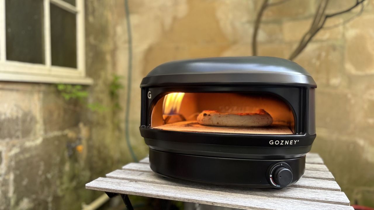 Gozney Arc Lite Pizza Oven being tested outside