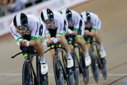 The Australian team pursuit squad were well drilled in the final, getting the better of the Great Britain quartet from the gun.