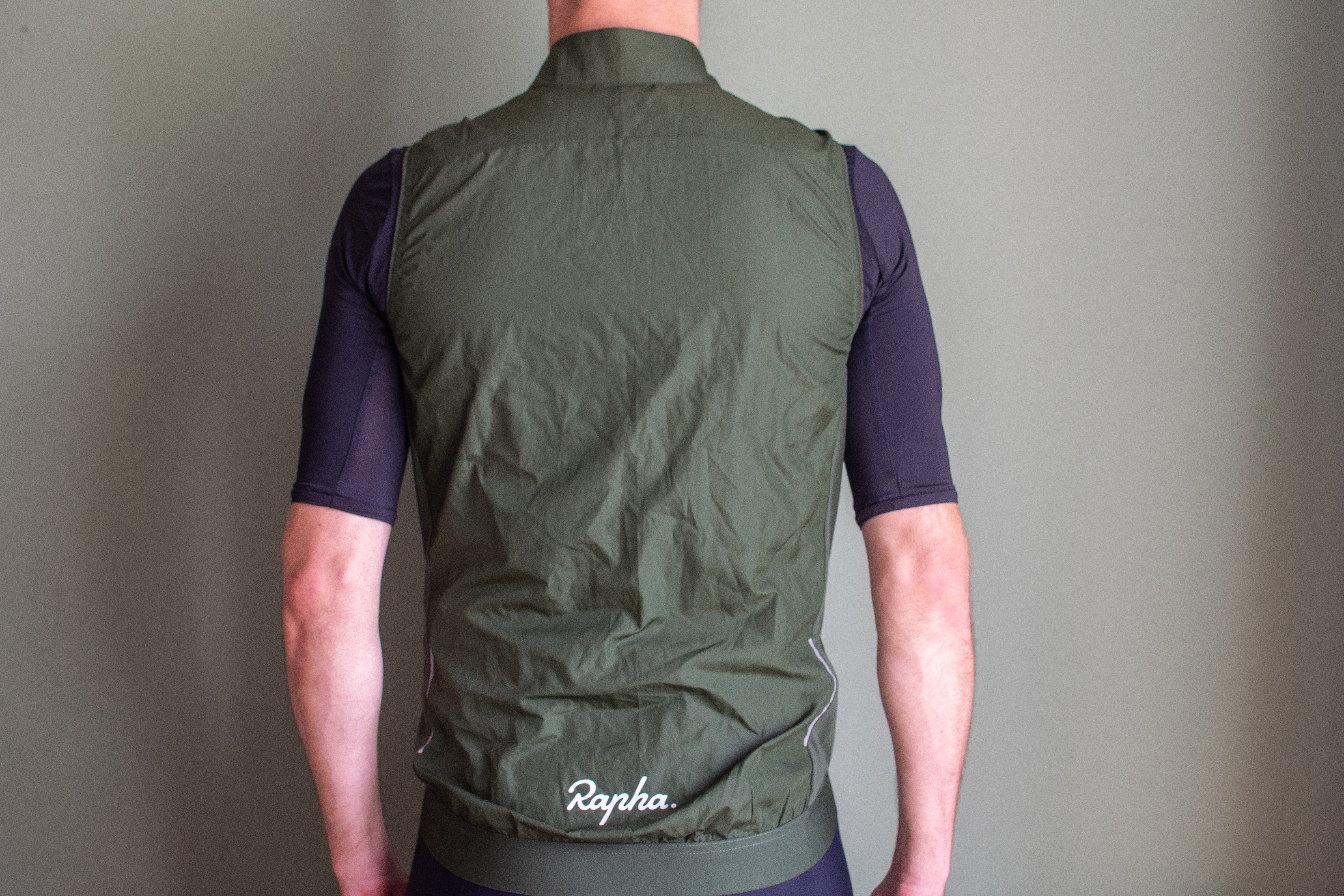 A Rapha Core gilet in green