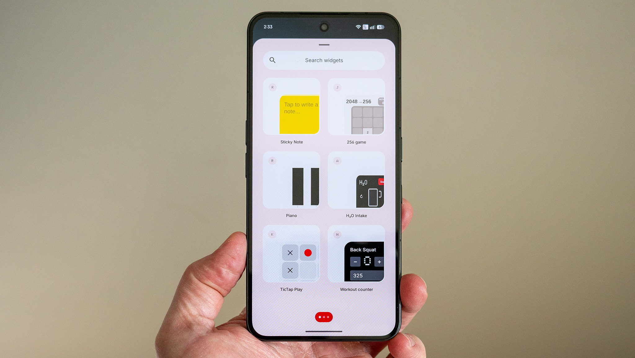 Adding Essential App widgets to the home screen of a Nothing Phone 3