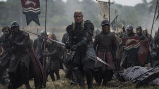 Daemon Targaryen (Matt Smith) leads an army during battle in House of the Dragon season 3